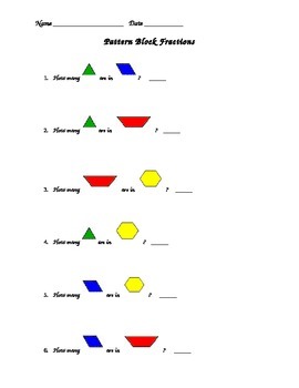 Preview of Pattern Block Fractions