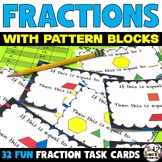Pattern Block Fractions Task Cards Fraction Practice and F