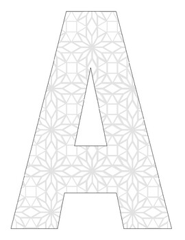 Preview of Pattern Block Letters Coloring Pages Set 4