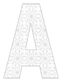 Pattern Block Letters Coloring Pages Set 4