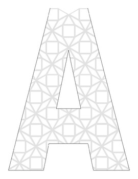 Preview of Pattern Block Letters Coloring Pages Set 5