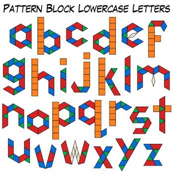 Pattern Block Lowercase Letters Clip Art by Digital Classroom Clipart