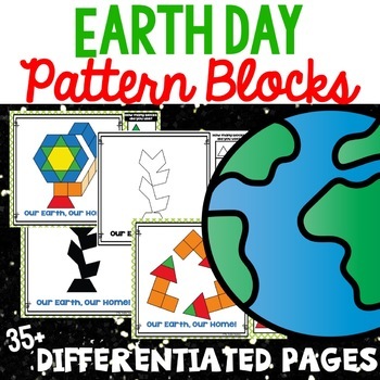 Preview of Pattern Block Mats Earth Day