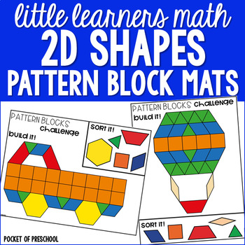 Preview of Pattern Block Mats - 2D Shapes Sample Pack for Preschool, Pre-K, and Kinder