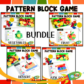 Printable Pictures with Pattern Blocks - Junk Food - Math Games