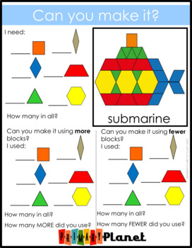 Printable Pictures with Pattern Blocks - Junk Food - Math Games