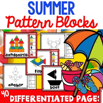 Preview of Pattern Block Mats Pictures Summer