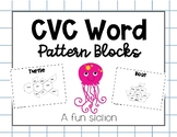 Pattern Block CVC Real Words Math & Literacy Station