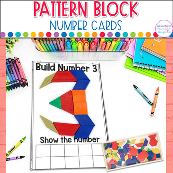 Pattern Block Number Cards by Adventures in Kinder and Beyond | TpT