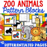 Pattern Block Pictures Mats Zoo Animals Puzzles Task Cards