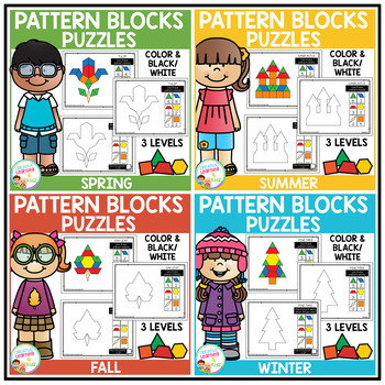 Download Pattern Block Puzzles Seasons Bundle By Creative Learning 4 Kidz