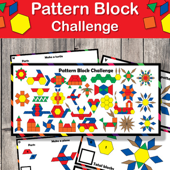 Preview of Pattern Block STEM Challenge Task Cards | Morning work 