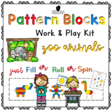 Pattern Block Work & Play Cards ZOO ANIMALS