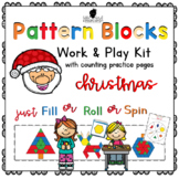 Pattern Block Work & Play Cards for CHRISTMAS + Counting P
