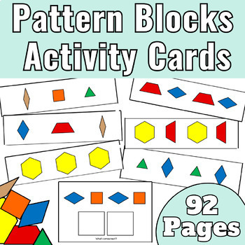 Pattern Blocks Activity Cards by Pink Flamingo Learning | TPT