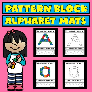 Preview of Pattern Blocks Alphabet Building Mats | ABC Fine Motor Center