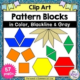Pattern Blocks Clipart - 57 images!  in Color, Blackline and Gray
