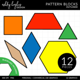 Pattern Blocks Clipart - Outlined