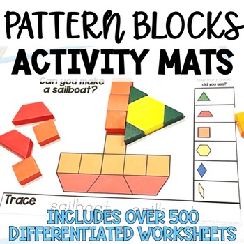 Preview of Pattern Block Mats. Pattern Block Task Cards. Pattern Block Pictures Templates