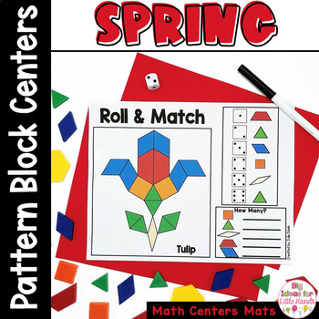 Preview of Spring Pattern Blocks April Math Games - Kindergarten Math Counting Centers