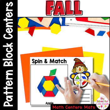 Preview of Fall Pattern Blocks September Math Games - Kindergarten Math Counting Centers