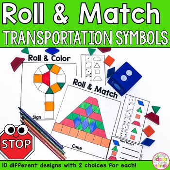 Preview of Pattern Blocks Mat Transportation Symbols Math Games