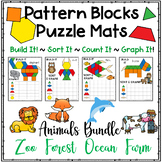 Pattern Blocks Puzzle Activity Mats ~ Animals Bundle
