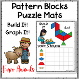 Pattern Blocks Puzzles Work Mats ~ FARM ANIMALS ~ Activity