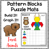 Pattern Blocks Puzzles Work Mats ~ FOREST ANIMALS ~ Activi