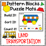 Pattern Blocks Puzzles Work Mats ~Transportation Activity 