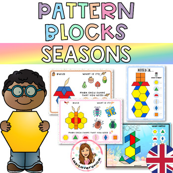 Preview of Pattern Blocks Seasons. Fall. Winter. Spring. Summer.