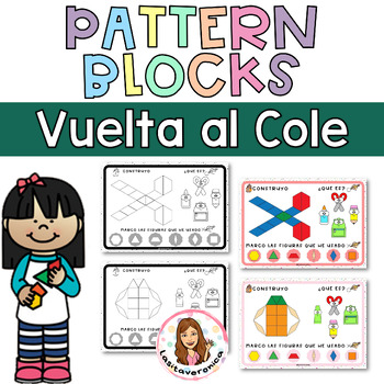 Preview of Pattern Blocks Vuelta al cole/Back to school Pattern Blocks. Spanish Morning bin