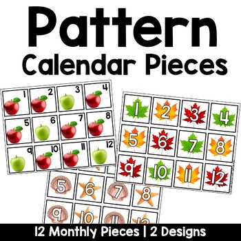 Preview of Pattern Calendar Pieces with Real Pictures | Nonfiction