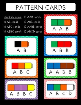 pattern cards ababcabbcaababbaabbabcd by beavertales teachers