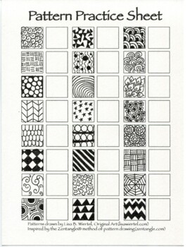 Preview of Pattern Practice Sheet (for Zentangle inspired practice)