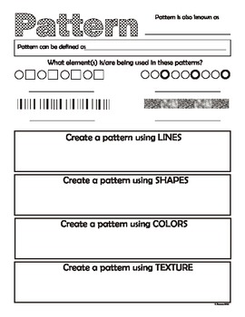 Download Pattern (Principles of Art/Design) Worksheet (USA spelling) by ArtsyCat