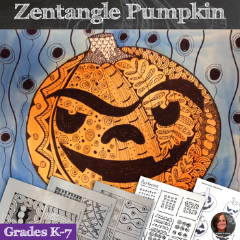 Preview of Pattern Pumpkins; Fall Art Lesson - Zendoodle Pumpkins - Halloween Art