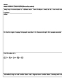 Pattern, Sequence, and Equation Word Problems (4th Grade C