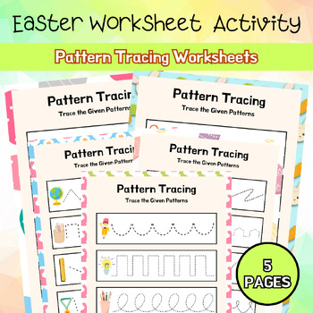 Preview of Pattern Tracing Easter Worksheet PreK - 2nd Easter Activity Printable