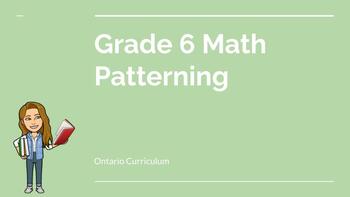Preview of Pattern Unit: Grade 6 Curriculum