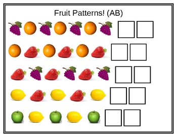 Preview of Pattern mats: Fruit, shapes, sounds, & unifix cubes