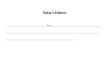 Preview of Pattern of the Day for Saxon Math Morning Meeting