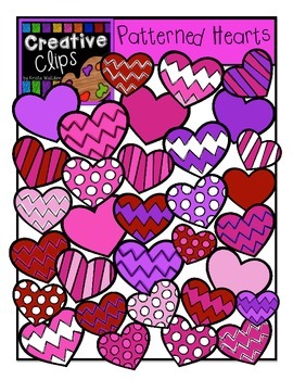 Preview of Patterned Hearts {Creative Clips Digital Clipart}