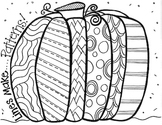 Patterned Pumpkin Coloring Sheet