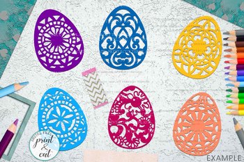 Download Patterned Zentagle Mandala Easter Eggs paper cut Cricut ...