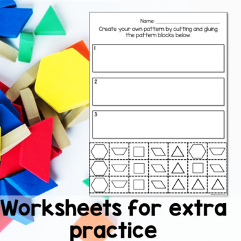 Patterning Activities and Worksheets for Pattern Blocks BUNDLE | TpT