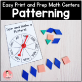 Patterning Math Centers | Easy Print and Prep Kindergarten