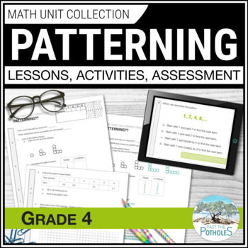 Preview of Patterning Math Unit: Repeating and Growing Patterns Grade 4 ONTARIO CURRICULUM