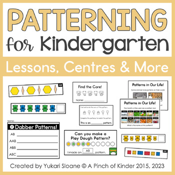 Preview of Patterning for Kindergarten: Centres, Printables & More