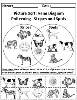 Preview of Patterning: Stripes and Spots Picture Sort Graph Activity for RI.K.7, RI.K.9